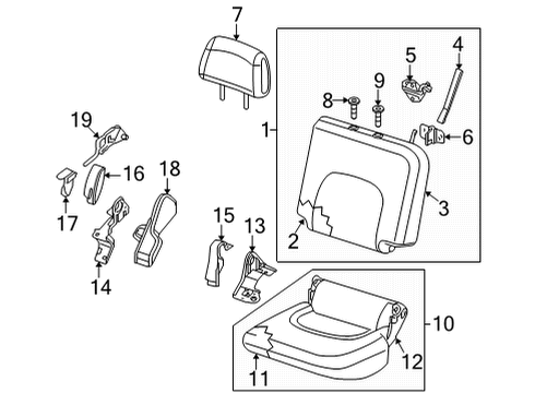 2022 Nissan Frontier Rear Seat Components Diagram 1