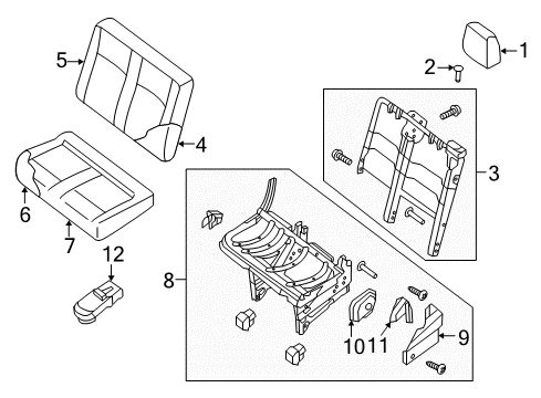 2021 Nissan NV Rear Seat Components Diagram 5