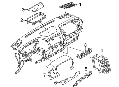 2022 Nissan Frontier Cluster & Switches, Instrument Panel Diagram 3