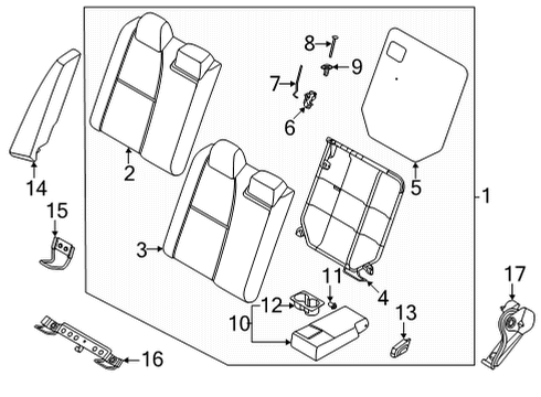 2022 Nissan Sentra Rear Seat Components Diagram 2