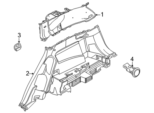 2021 Nissan Rogue Interior Trim - Quarter Panels Diagram