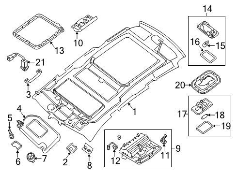 2020 Nissan Pathfinder Interior Trim - Roof Diagram 1