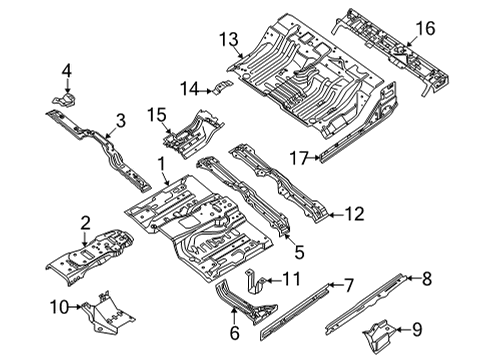 Floor-Rear,Front Diagram for 74512-9BU1A
