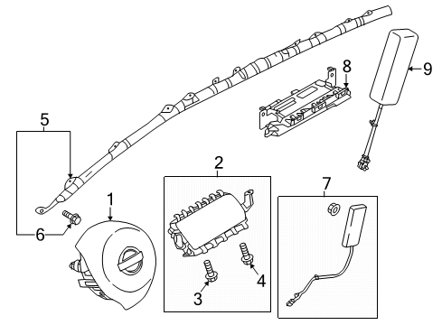 Module Assembly-Curtain Air Bag,RH Diagram for K85P0-6MT0A