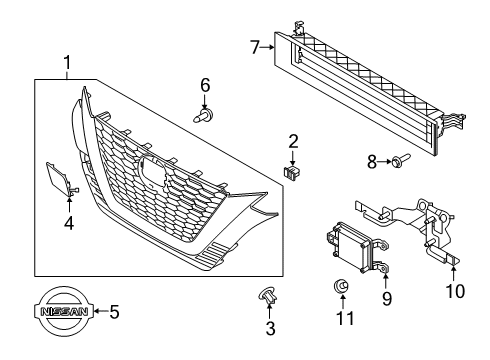 Grille-Radiator Lower Diagram for 62330-6CA0C