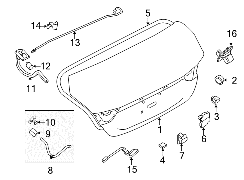 W/S Trunk Lid Diagram for 84830-9DL0A