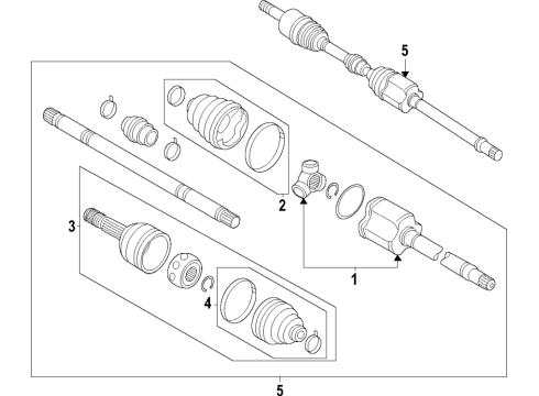 2020 Nissan Sentra Front Axle, Axle Shafts & Joints, Drive Axles Diagram