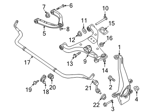2022 Nissan Frontier Suspension Components, Stabilizer Bar & Components Diagram 2