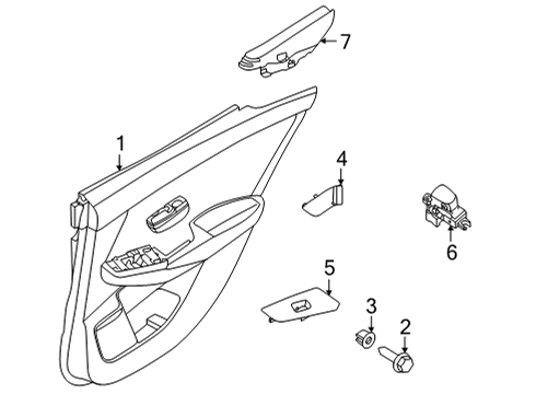 2022 Nissan Sentra Interior Trim - Rear Door Diagram