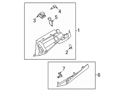 Cover-Glove Box Lid Diagram for 68520-6RR0A