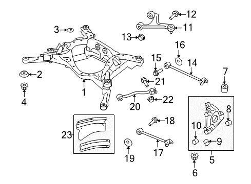 2021 Nissan GT-R Rear Suspension Components, Lower Control Arm, Upper Control Arm, Stabilizer Bar Diagram 1