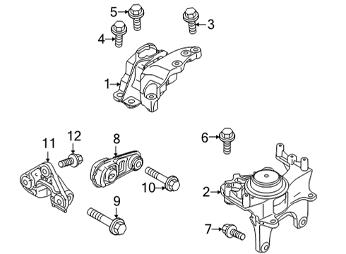 2021 Nissan Rogue Engine & Trans Mounting Diagram