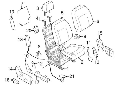 87105-1VK2A Nissan Cushion & Frame Complete Front