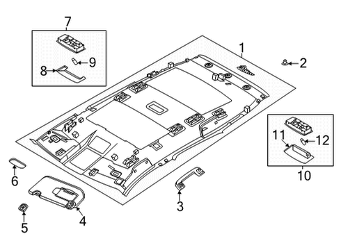Nissan 96400-6RA3A SUNVISOR Assembly-RH