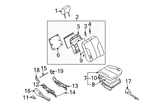 Nissan 86400-8J100 Head Rest Assembly-Front Seat 86400-8J100 Nissan Head Rest Assembly-Front Seat