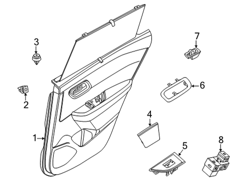 2022 Nissan Rogue Interior Trim - Rear Door Diagram 2