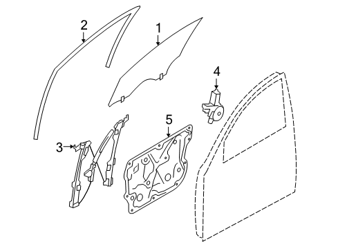 Glass Assembly-Door Diagram for 80301-1BA0A