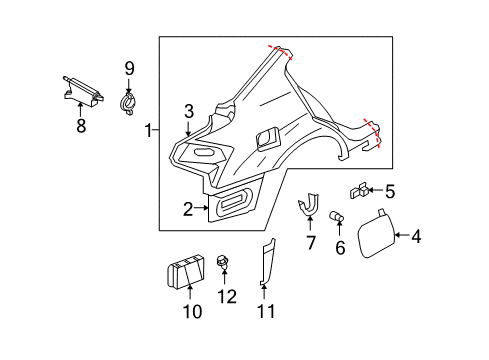 Extension-Rear Diagram for 78117-JK000