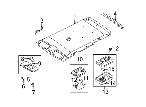 SUNVISOR Assembly-LH Diagram for 96401-1W611