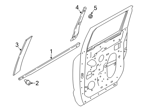 2024 Nissan Titan MOULDING-REAR DOOR SASH,REAR LH Diagram for 82287-EZ00E