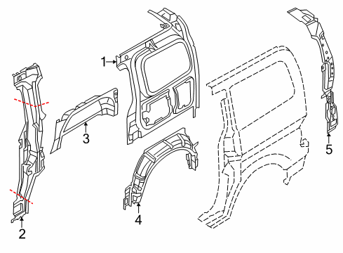 2020 Nissan NV 200 Inner Structure - Side Panel Diagram