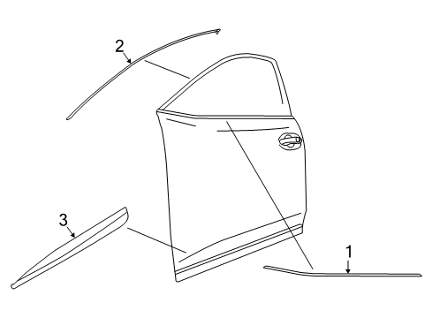 2022 Nissan Murano Exterior Trim - Front Door Diagram