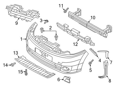 2020 Nissan NV 200 Front Bumper Diagram