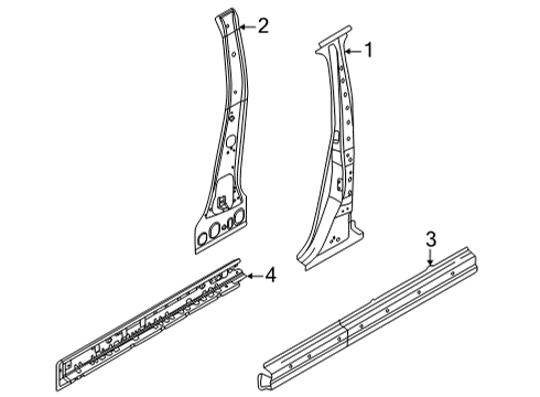 2022 Nissan Rogue Center Pillar & Rocker Diagram