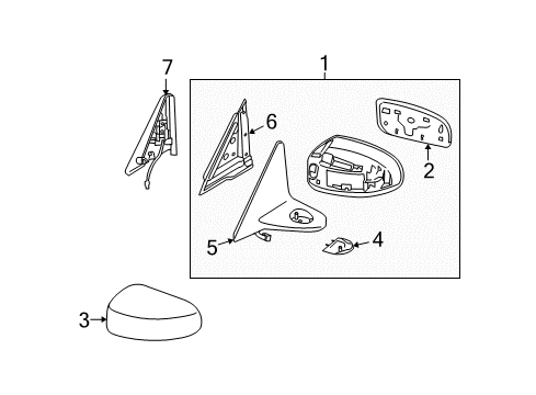 Glass - Mirror Diagram for 96366-JK60B