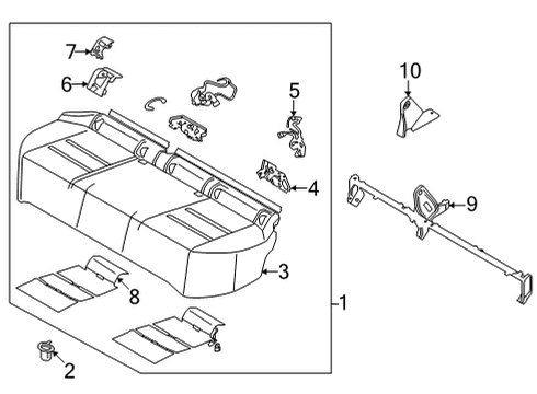 2022 Nissan Rogue Rear Seat Components Diagram 4