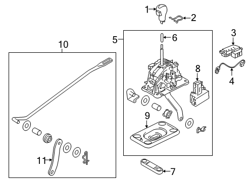 Shift Lock SOLENOID & Park Switch Assembly Diagram for 34950-EH10A