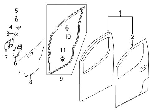 2020 Nissan NV 200 Front Door Diagram