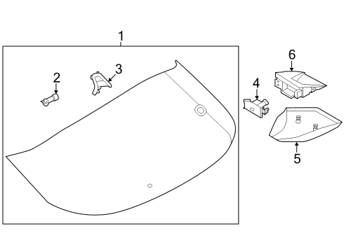 2023 Nissan ARIYA Glass - Lift Gate Diagram