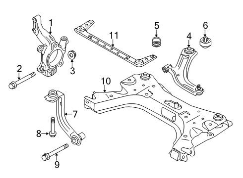 2020 Nissan NV 200 Front Suspension, Lower Control Arm, Stabilizer Bar, Suspension Components Diagram 1