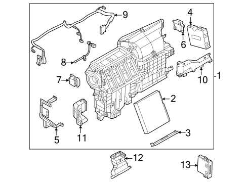 2023 Nissan ARIYA A/C Evaporator & Heater Components Diagram