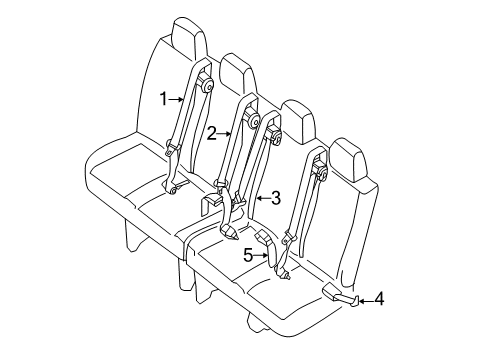 2020 Nissan NV 3500 Rear Seat Belts Diagram 1