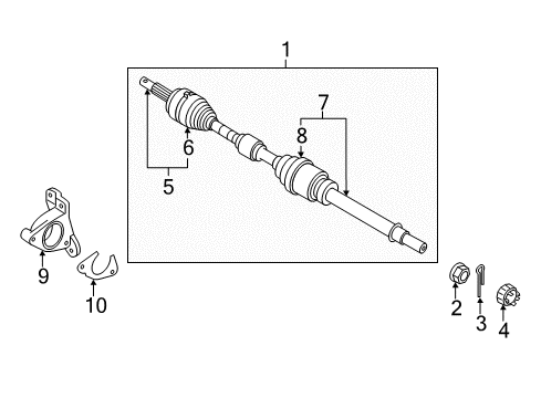 2020 Nissan NV 200 Drive Axles - Front Diagram