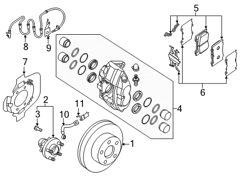 Hose Assembly-Brake Front Diagram for 46211-JL44A