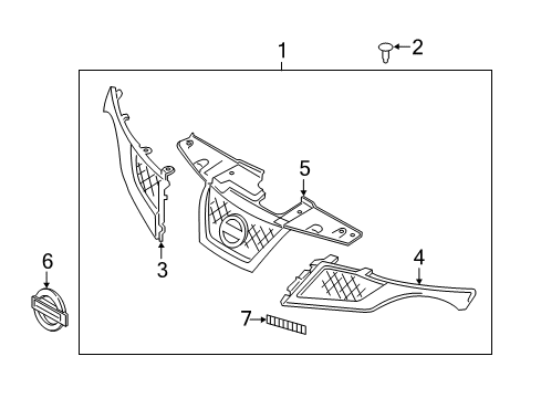 Grille-Front Bumper,RH Diagram for 62074-3YW0A