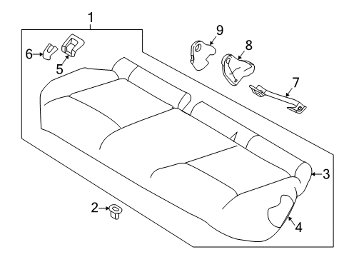 2022 Nissan Rogue Sport Rear Seat Components Diagram 3