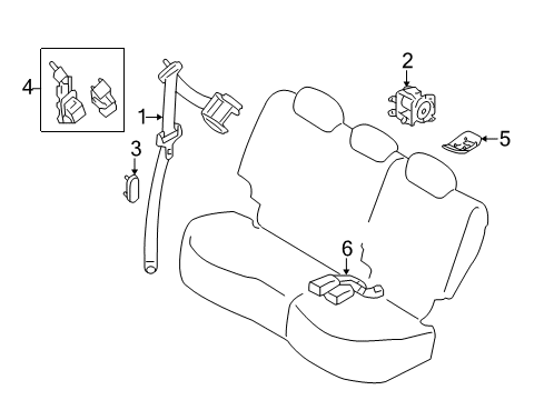 Belt Assy-Tongue, Pretensioner Front Lh Diagram for 86885-9UF8A