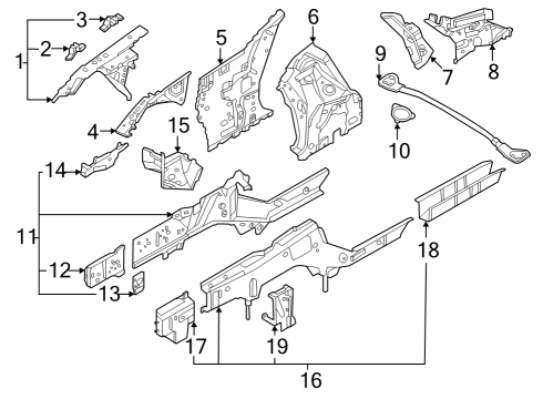 2024 Nissan Z Structural Components & Rails Diagram