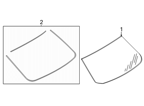 2020 Nissan Versa Glass & Hardware - Back Glass Diagram