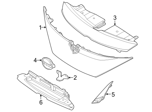 2023 Nissan ARIYA Grille & Components Diagram