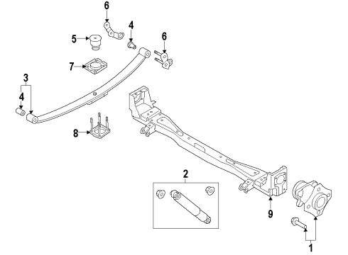 2020 Nissan NV 200 Rear Axle, Suspension Components Diagram