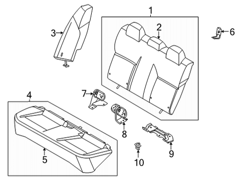 Pad & Frame Assy-Cushion,Rear Seat Diagram for 88305-5EE0A
