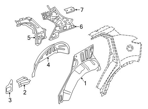 2023 Nissan Kicks Inner Structure - Quarter Panel Diagram