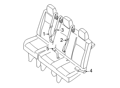 2020 Nissan NV 3500 Rear Seat Belts Diagram 3
