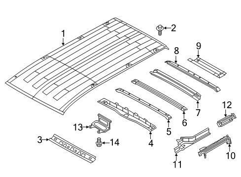 2020 Nissan NV 200 Roof & Components Diagram