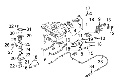Fuel Pump Assembly Diagram for 17040-ZG50C